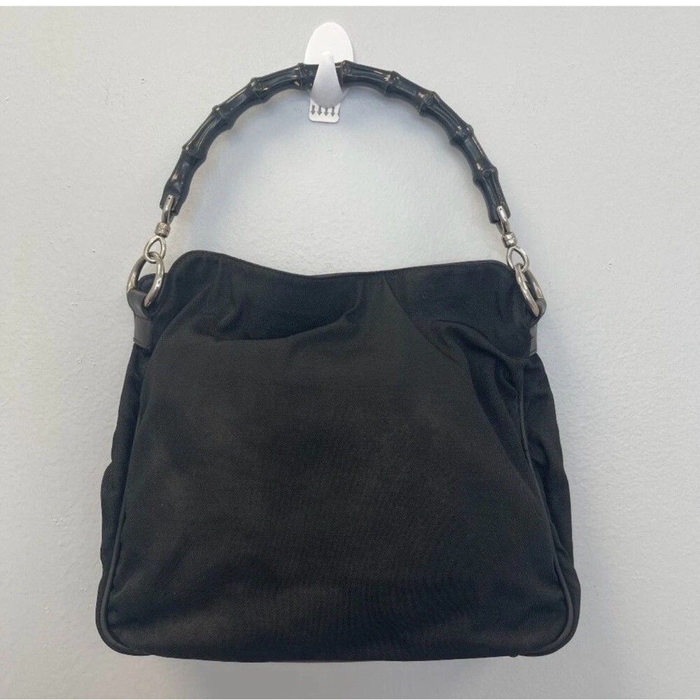 Gucci Black Women's Shoulder Bag with Bamboo Handle